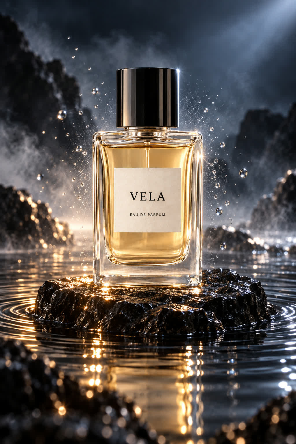 VELA perfume in its finished product ad